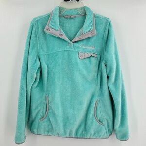 FREE Country Women’s Blue/Green w/Gray 1/4 Snap Soft Fleece Pullover Sz Medium
